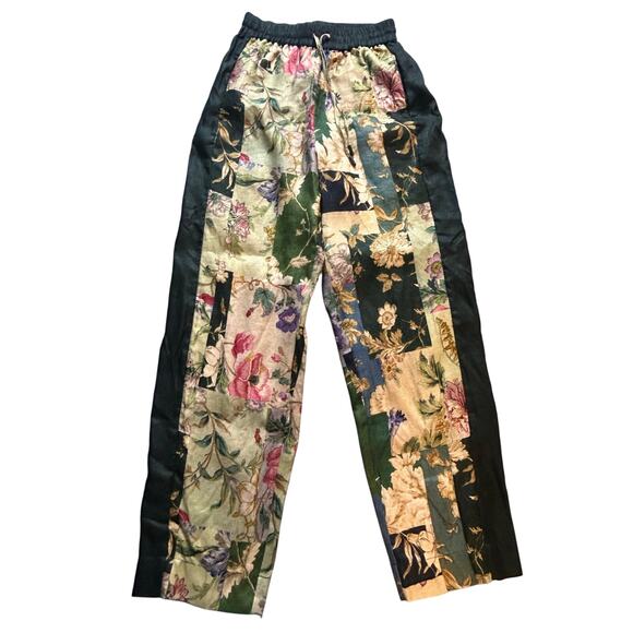 Alemais Designer Patchwork Pants Elastic Waist Size 6 Lagenlook Boho Cottage - Picture 1 of 11